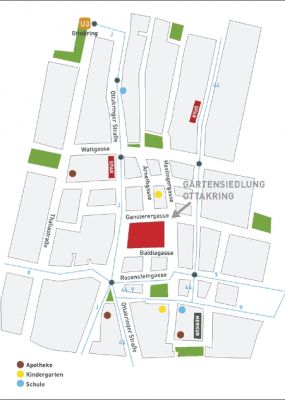 Plan Lageplan Gartensiedlung Ottakring © VWA Immobilienverwaltung